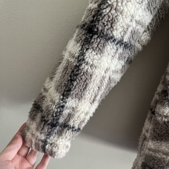 Koolaburra By UGG Women S Irish Cream Plaid Brushed Back Sherpa Hoodie Pullover - Picture 4 of 11